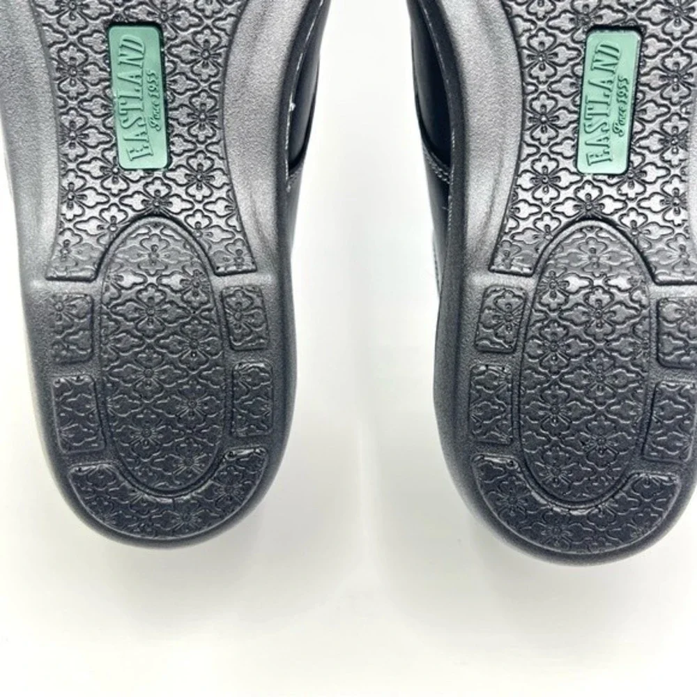 Eastland Womens Size 9.5 Black Faux Vegan Leather Lace Up Oxfords Loafers‎ Shoes